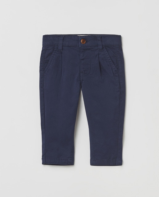 Pantalón chino bebé tirantes Slim color Croissant