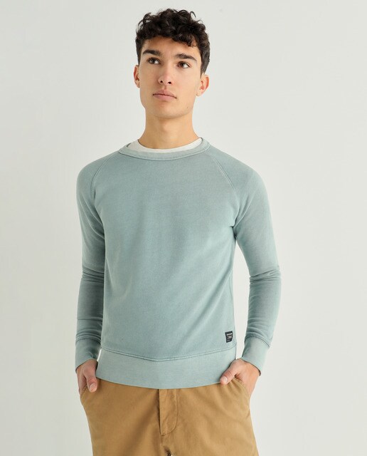 Sudadera de hombre en algodón orgánico azul con cuello redondo · Dockers ·  El Corte Inglés