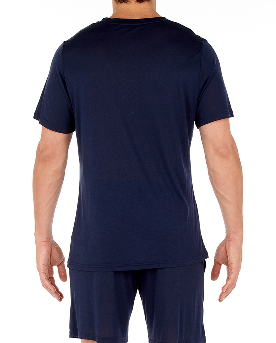 T-shirt de modal azul-marinho com manga curta Azul-marinho-2