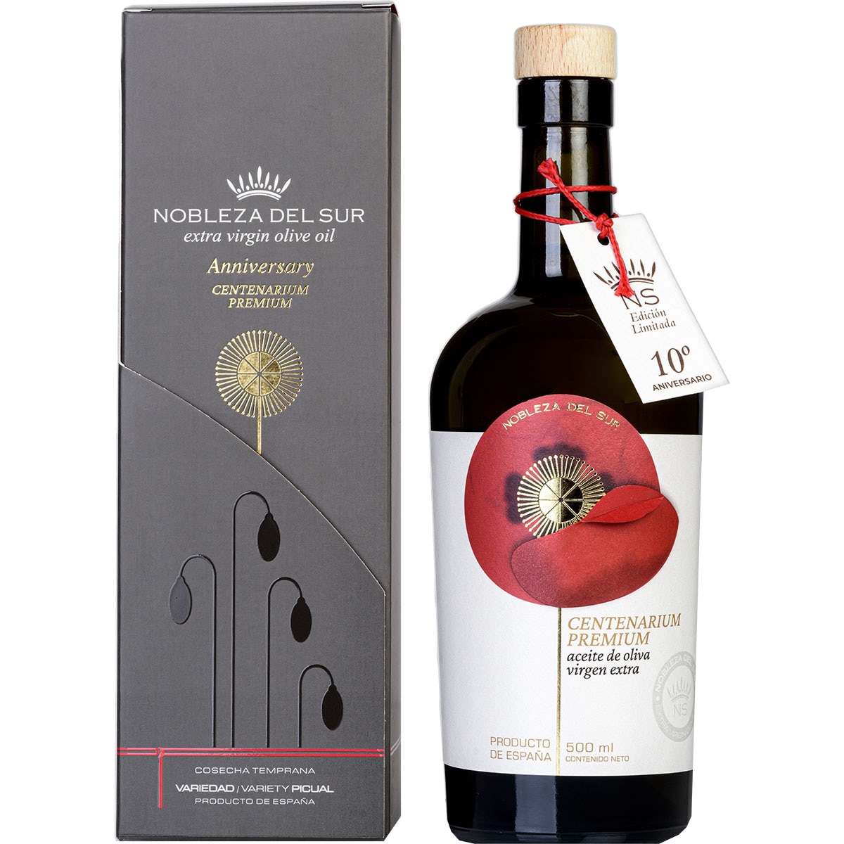 Centenarium Premium aceite de oliva virgen extra picual Ed. 10º Aniversario botella 500 ml