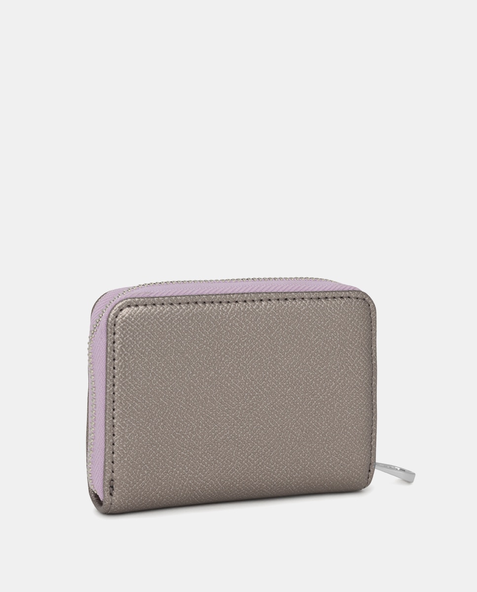 Porta-Moedas com Fecho de Correr - Prateado Prata-2