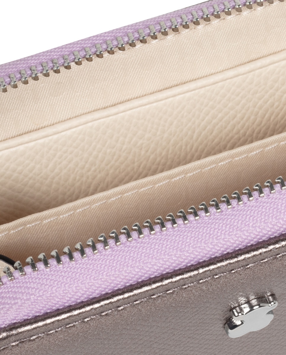 Porta-Moedas com Fecho de Correr - Prateado Prata-3