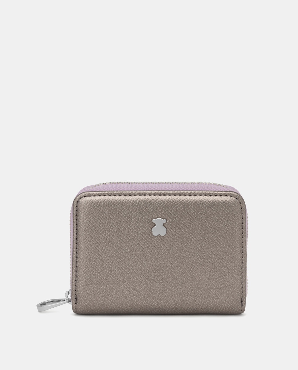 Porta-Moedas com Fecho de Correr - Prateado Prata-1