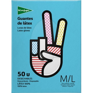 guantes desechables de látex talla mediana-grande caja 50 unidades - El Corte Ingles