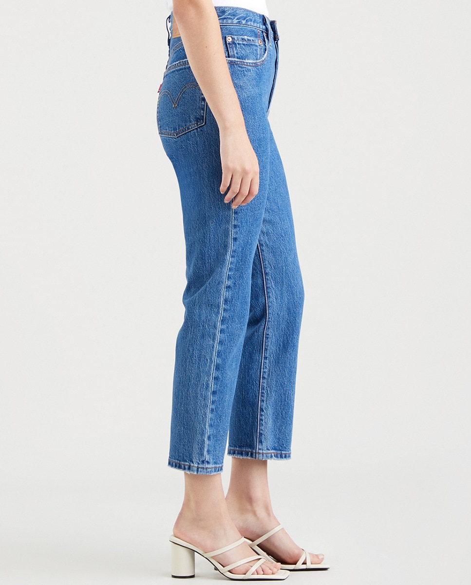 Jeans 501® Cropped regular com lavagem média Azul-4