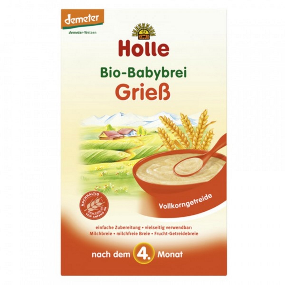 Papa de Sêmola de Trigo Orgânico 4M 250g Holle 1