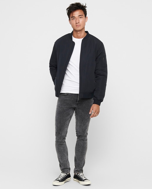 Cazadora bómber de hombre azul marino · Only \u0026 Sons · El Corte Inglés