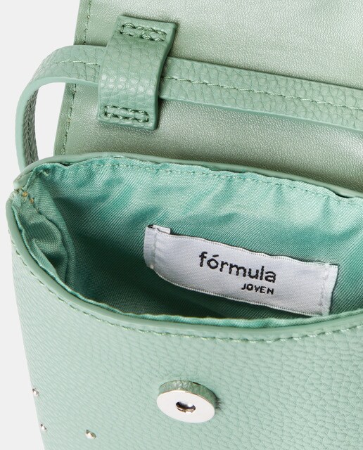 Bolso para móvil de mujer tachas con efecto piel verde agua · Fórmula Joven  · El Corte Inglés