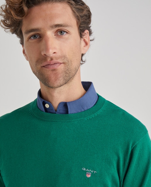 Jersey de hombre con el cuello redondo verde · Gant · El Corte Inglés
