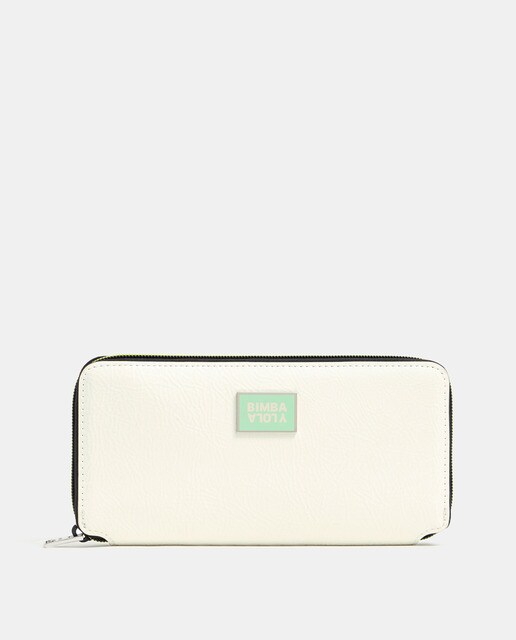 Cartera grande en blanco con cremallera · Bimba y Lola · El Corte Inglés