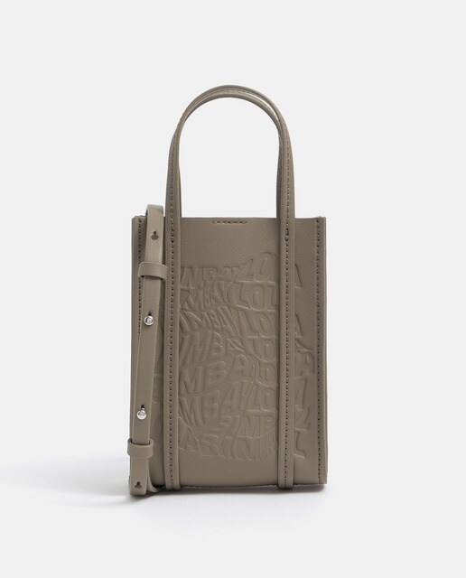 Minibolso tote en color kaki · Bimba y Lola · El Corte Inglés