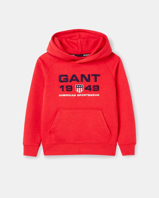 Sudadera de niño con capucha de color rojo · Gant · El Corte Inglés