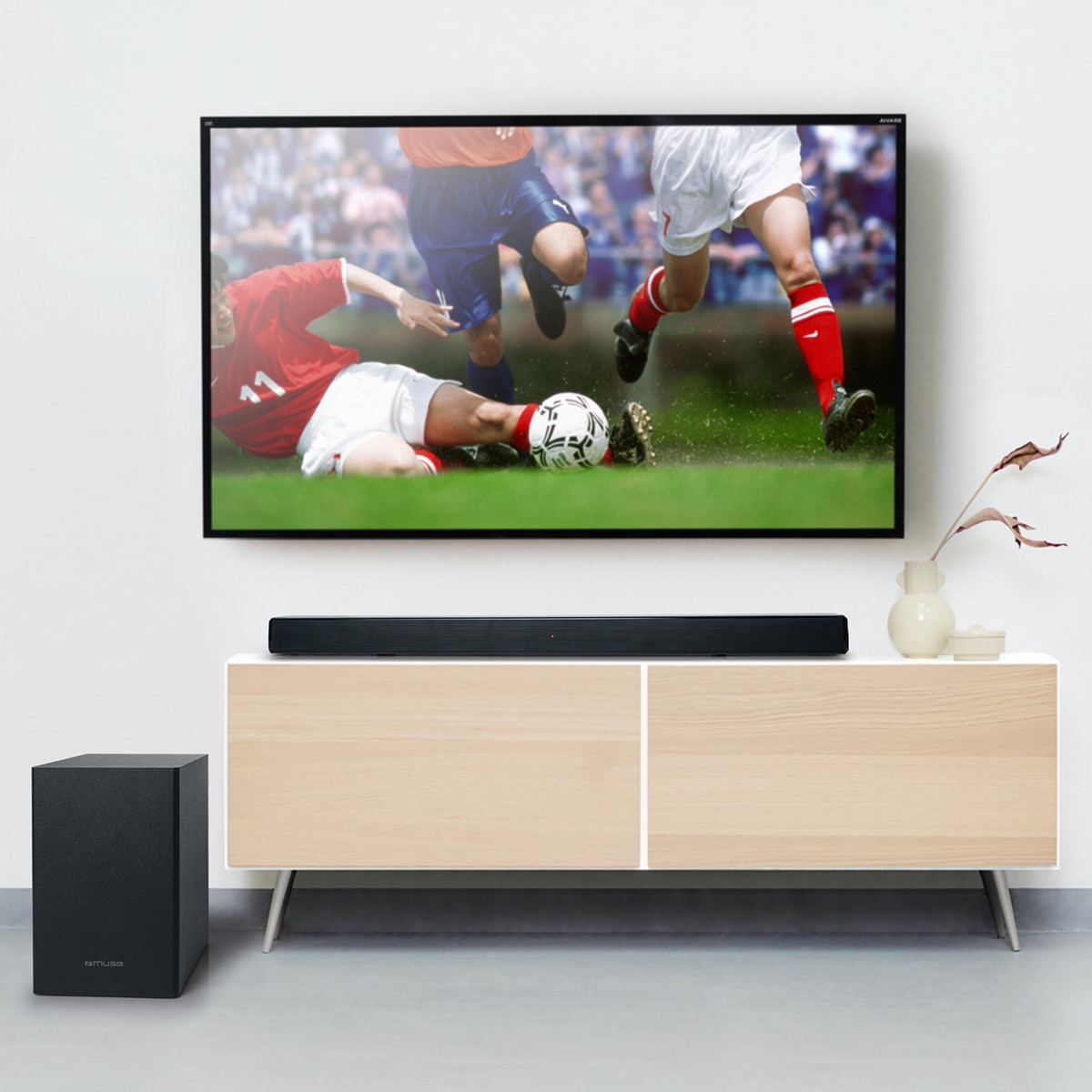 Barra de sonido Muse M-1750 SBT Bluetooth con Subwoofer inalámbrico Negro-3