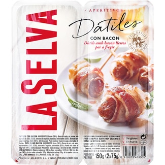dátiles con bacon sin gluten pack 2 x 75 g envase 150 g - La Selva