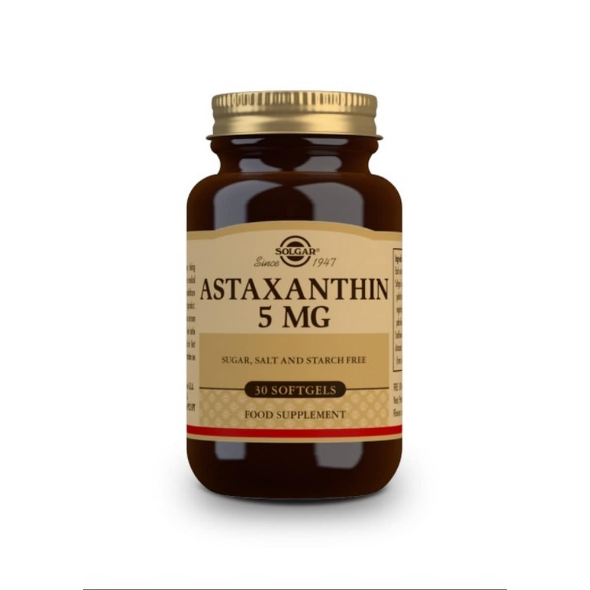 Suplemento Alimentar Astaxanthin 5mg 30Cápsulas Solgar 1