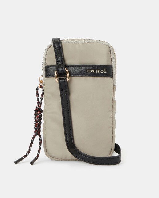 Bolso para móvil en color topo con asa bandolera y cremallera · Pepe Moll · El  Corte Inglés
