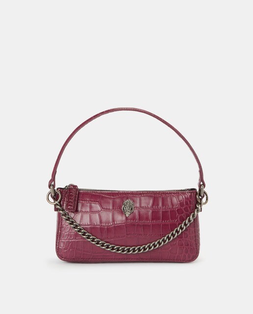 Bolso de hombro pequeño Shoreditch de piel charol en granate con grabado  coco · Kurt Geiger · El Corte Inglés