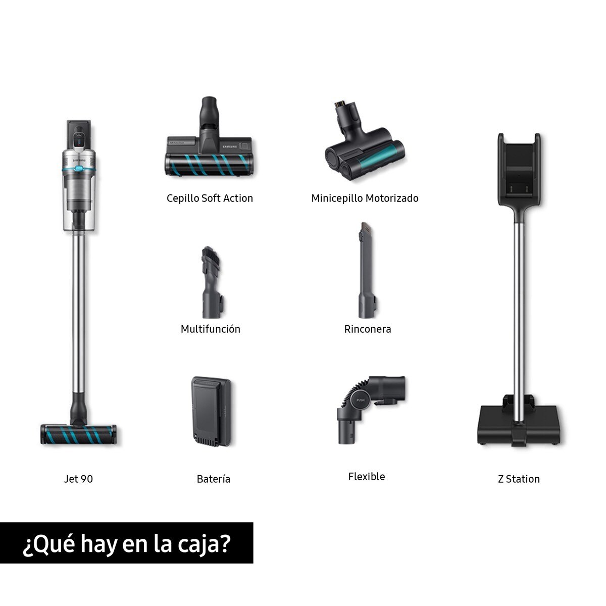 Aspirador de escoba recargable Samsung Jet 90 con sistema de filtración  multicapa y sin cable · El Corte Inglés