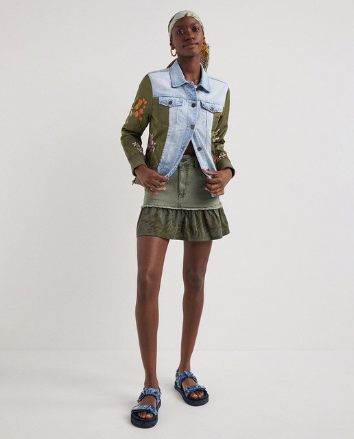 Cazadora vaquera de mujer híbrida denim bomber · Desigual · El Corte Inglés