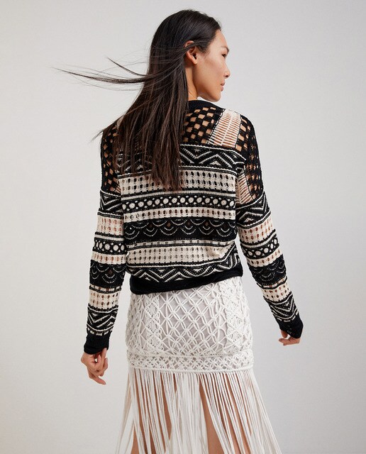 Jersey de mujer crochet semitransparente · Desigual · El Corte Inglés