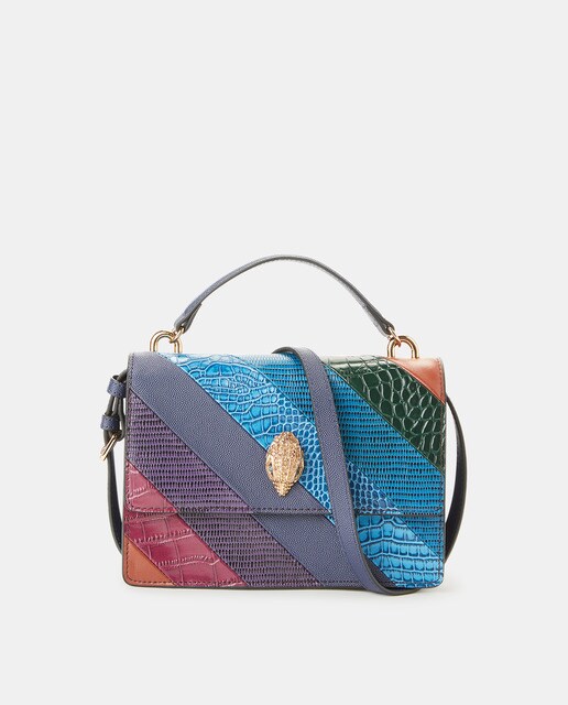 Bandolera pequeña Shoreditch de piel con franjas oblicuas multicolor · Kurt  Geiger · El Corte Inglés