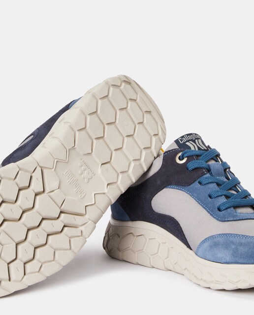 Zapatillas de hombre en piel de color azul claro · Callaghan · El Corte  Inglés