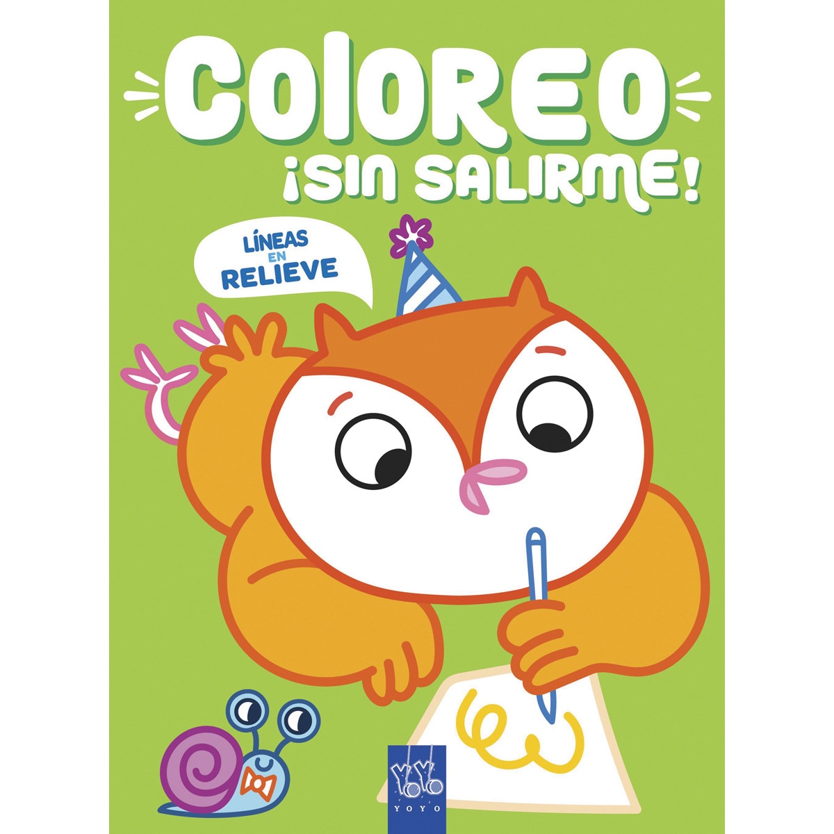 Coloreo ¡sin salirme! Búho: Líneas en relieve 1