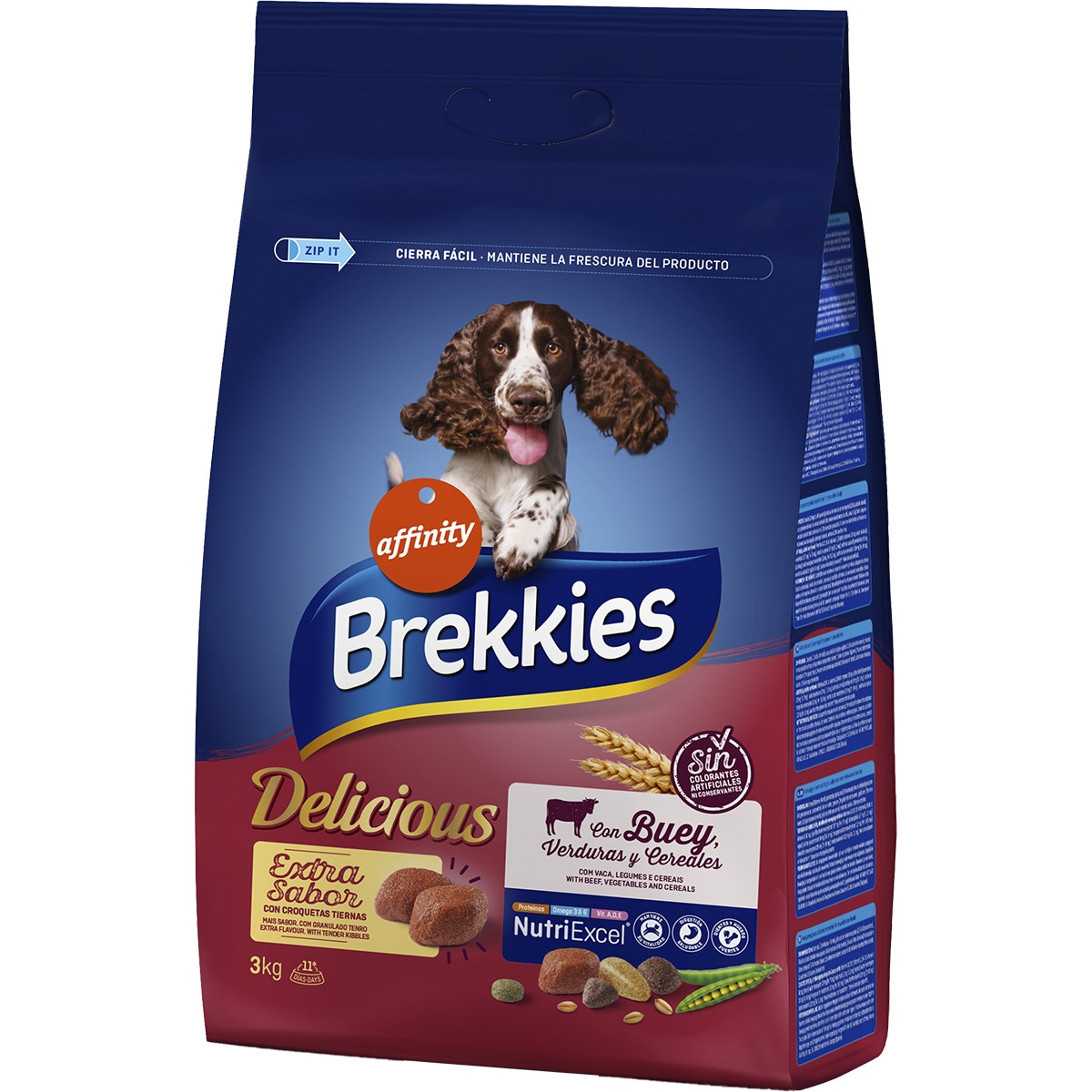 Delicious pienso para perros adultos con buey verduras y cereales bolsa 3 kg