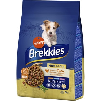 Mini pienso para perros adultos tamaño mini con pollo verduras y cereales bolsa 3 kg - Brekkies