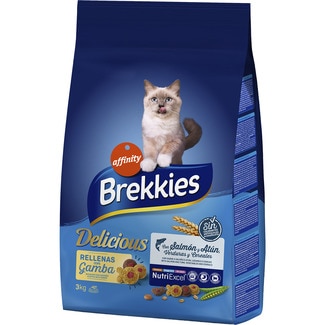 Delicious pienso para gatos adultos con selección de pescados verduras y cereales bolsa 3 kg - Brekkies