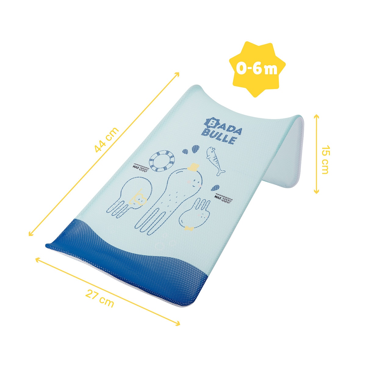Hamaca de baño ergonómica Badabulle blanco/azul Blanco / Azul-3