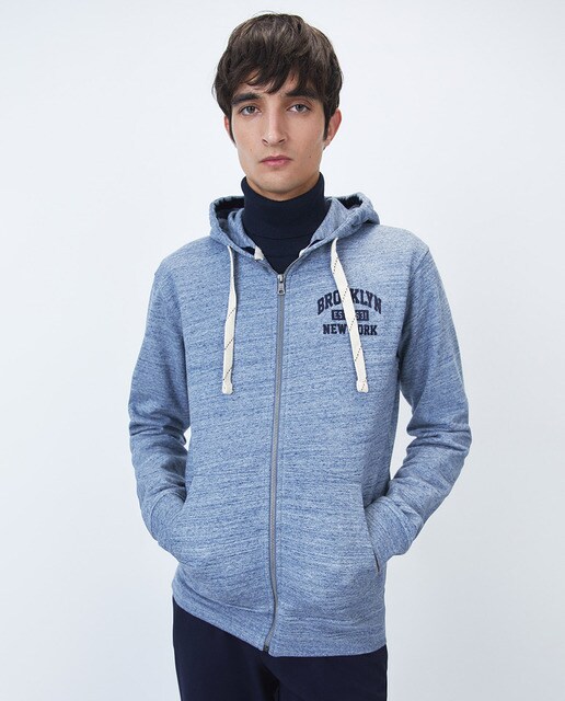 Chaqueta deportiva de hombre azul claro con capucha · Sfera · El Corte  Inglés
