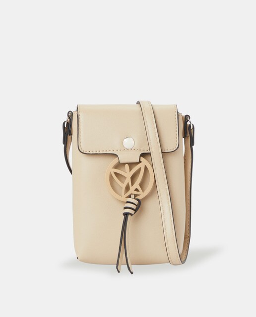 Bolso para móvil en color beige con asa bandolera y botón automático · Pepe  Moll · El Corte Inglés