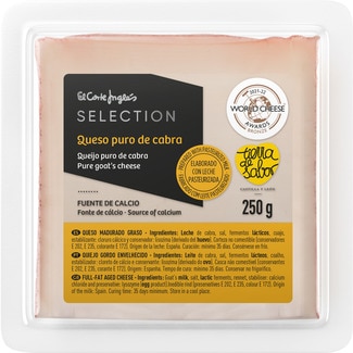 queso puro de cabra madurado graso elaborado con leche pasteurizada cuña 250 g - El Corte Ingles Selection