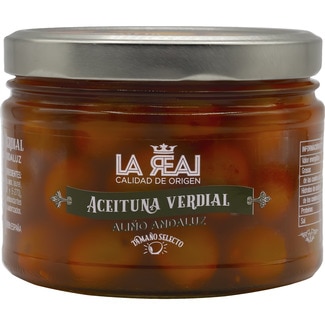 aceitunas verdial aliño andaluz frasco 270 g neto escurrido - La Real