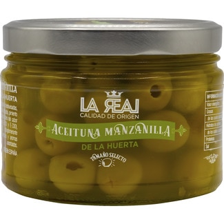 aceitunas manzanilla de la huerta frasco 220 g neto escurrido - La Real