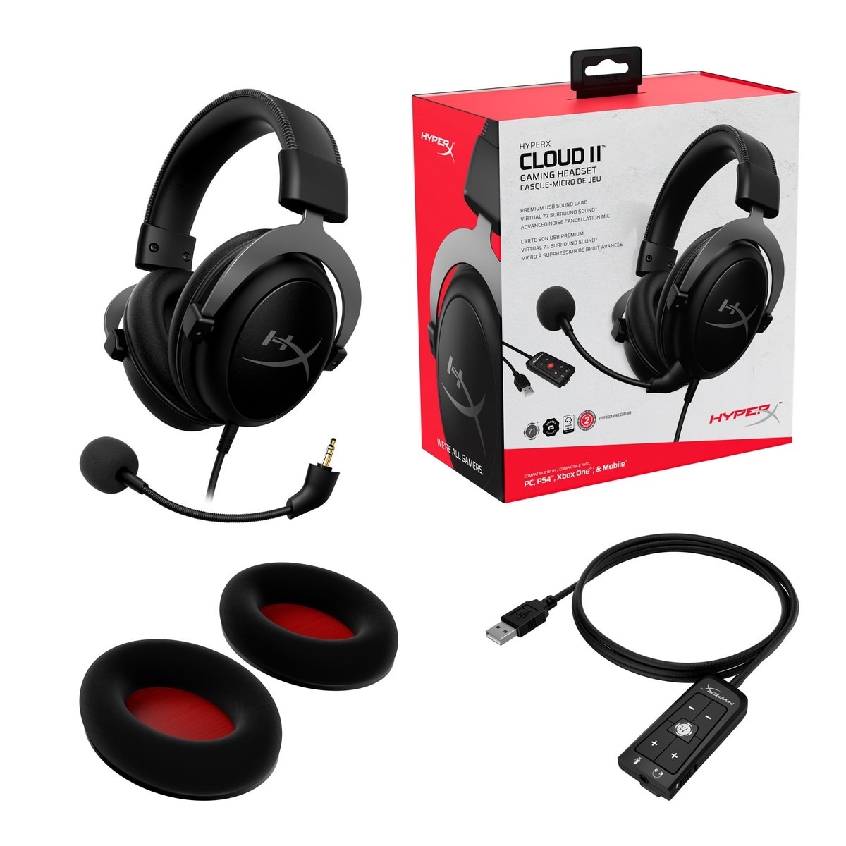 Auscultadores Gaming HyperX Cloud II Preto / Prata-7
