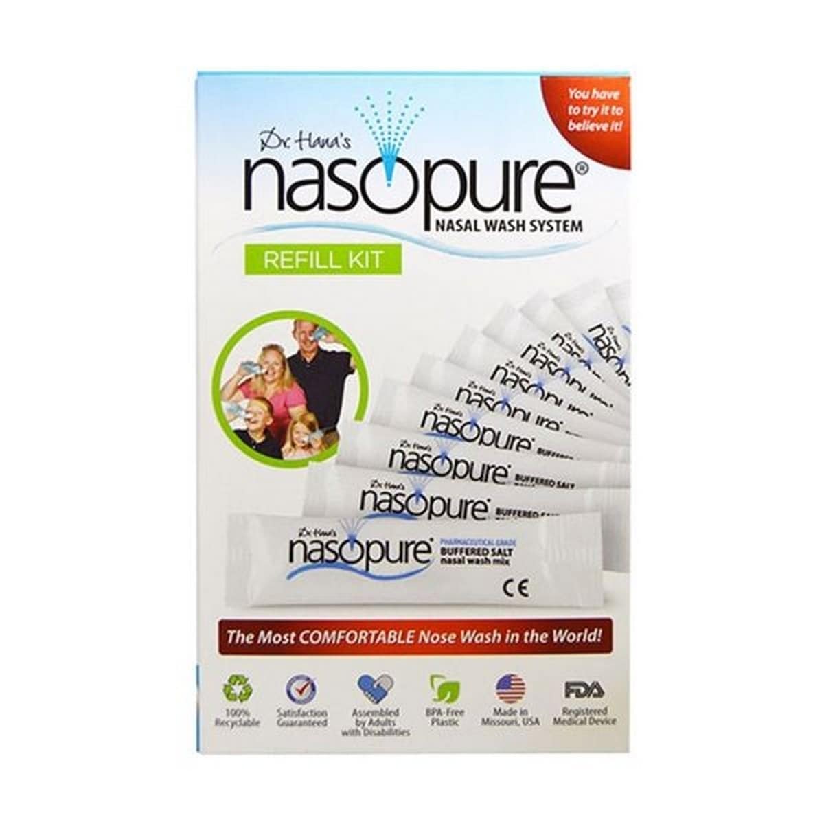 Recargas para o Sistema de Irrigação Nasal 30 saquetas Nasopure 1