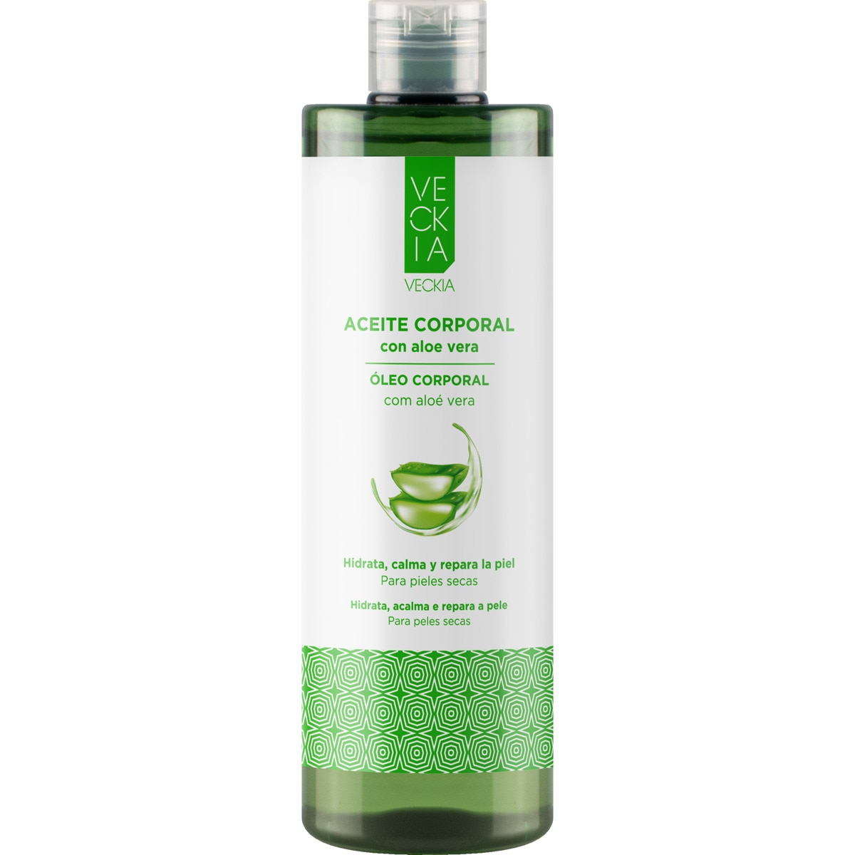 aceite corporal con aloe vera para pieles secas frasco 400 ml hidrata, calma y repara la piel