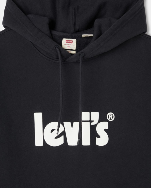 Sudadera de hombre negra con capucha tallas grandes · Levi's · El Corte  Inglés