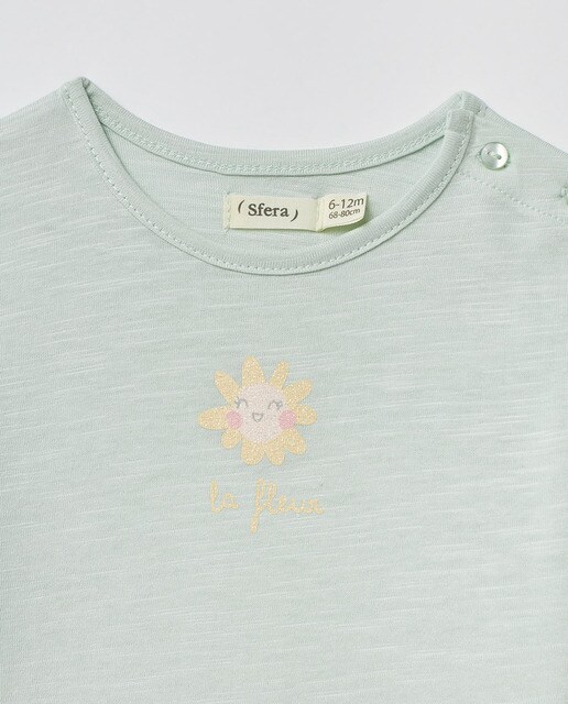 Camiseta de bebe niña en manga corta · Sfera · El Corte Inglés