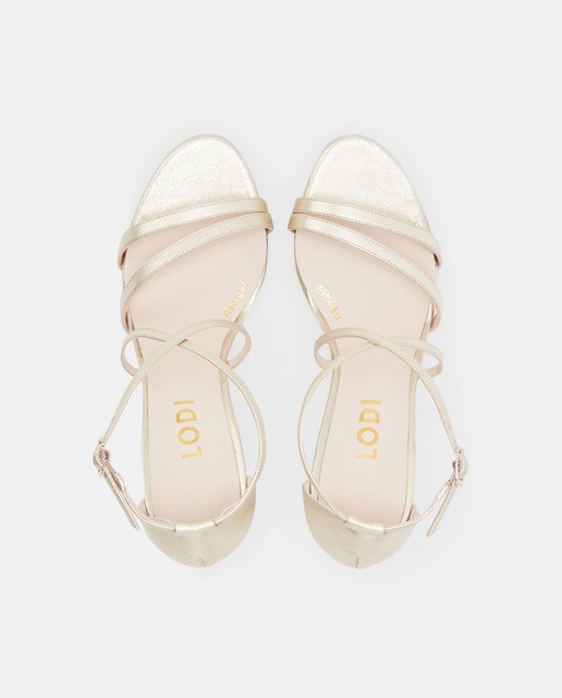 Sandalias de tacón de mujer en piel de color oro · Lodi · El Corte Inglés