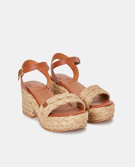 Sandalias de tacón de mujer en piel con plataforma · Popa · El Corte Inglés