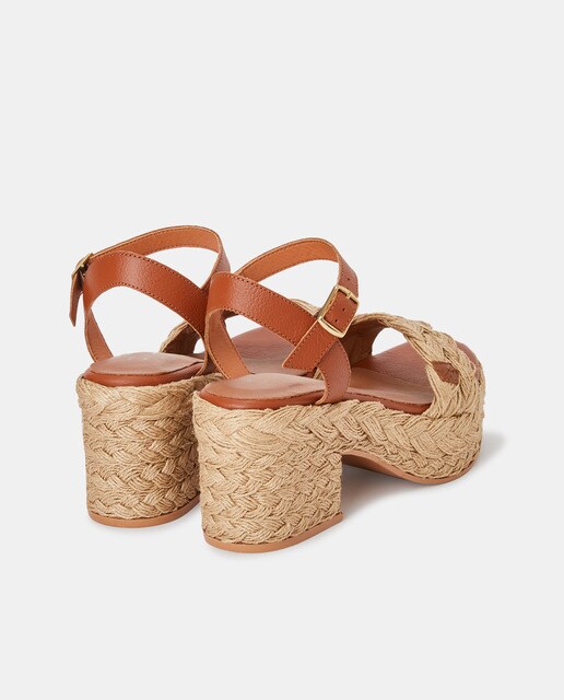 Sandalias de tacón de mujer en piel con plataforma · Popa · El Corte Inglés