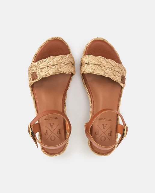 Sandalias de tacón de mujer en piel con plataforma · Popa · El Corte Inglés