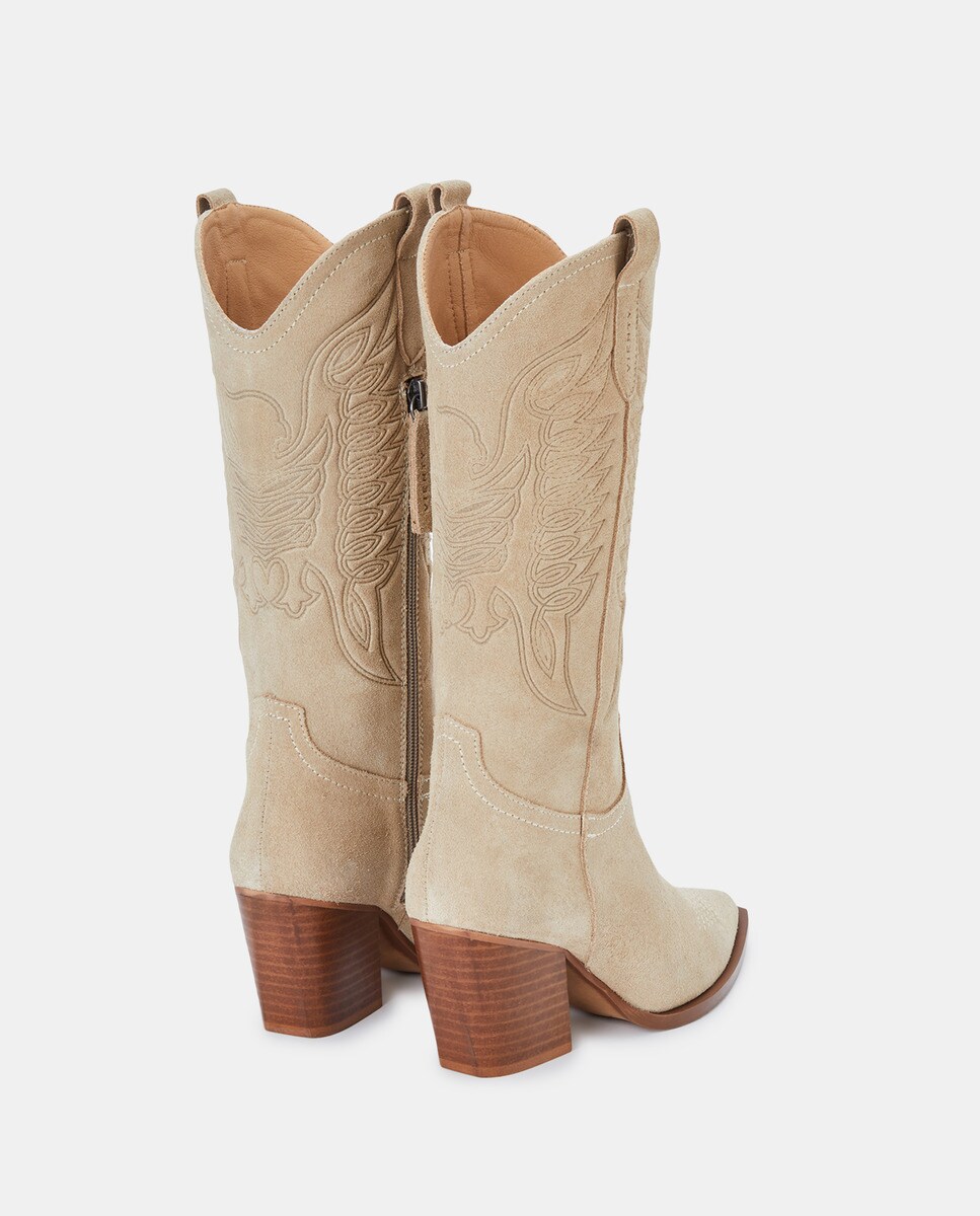 Botas de mujer en serraje de color beige · Vienty · El Corte Inglés