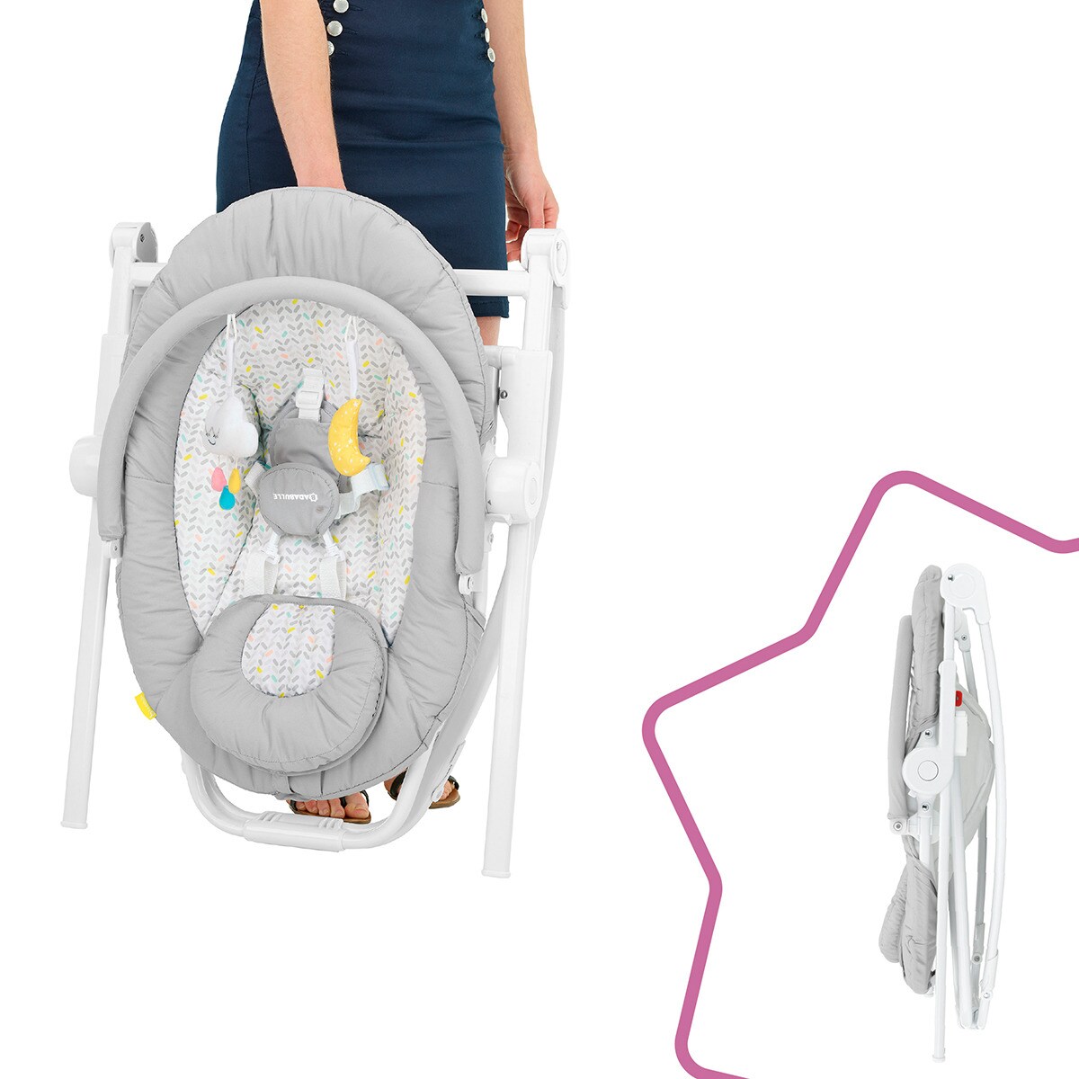 Hamaca Badabulle Up & Down Candy gris Gris-6