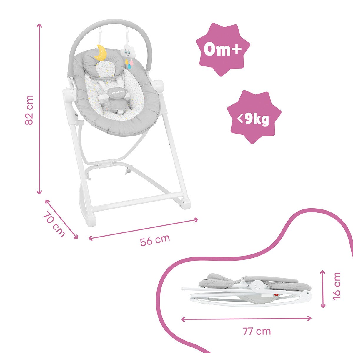 Hamaca Badabulle Up & Down Candy gris Gris-5