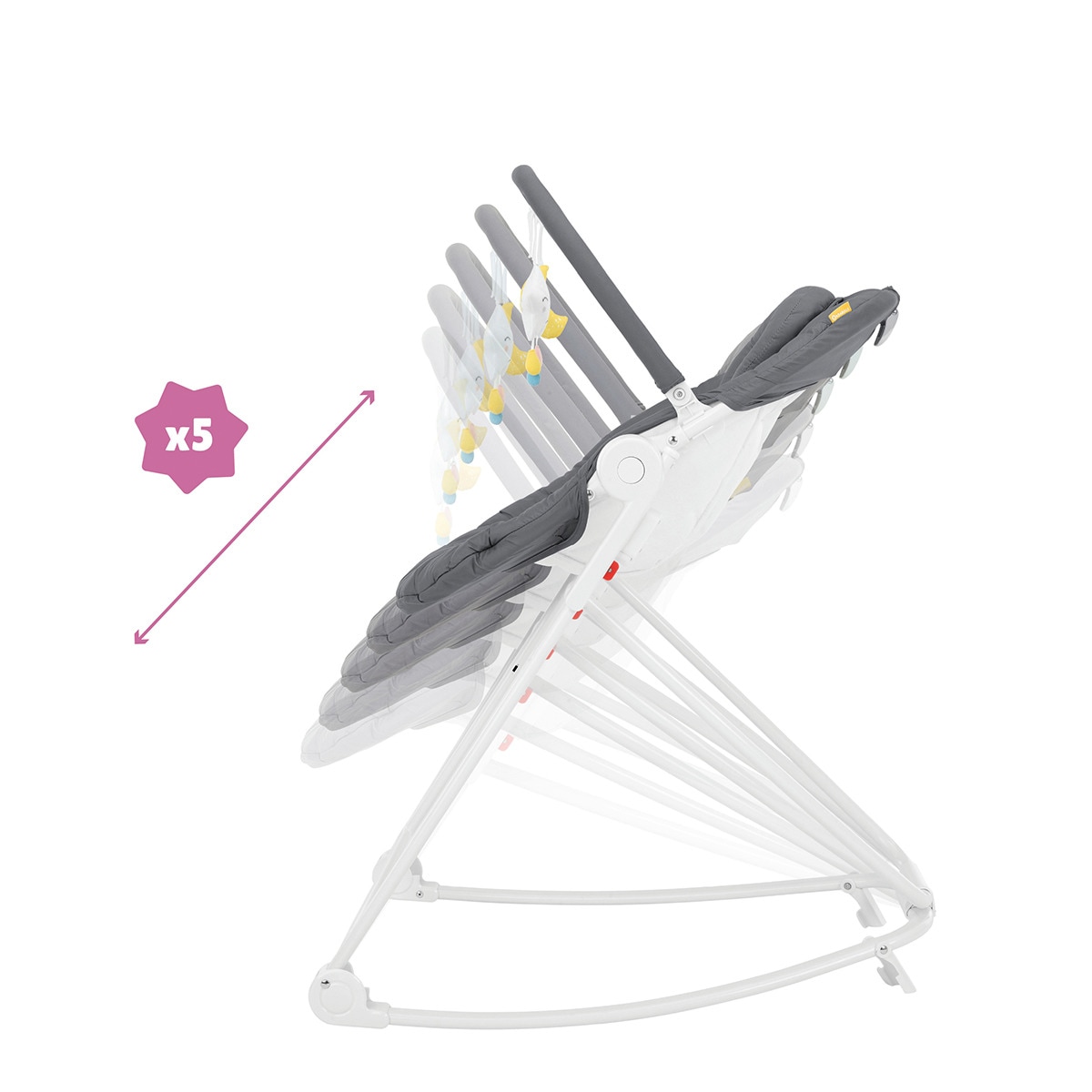 Hamaca Badabulle Up & Down Moonlight gris Gris-2