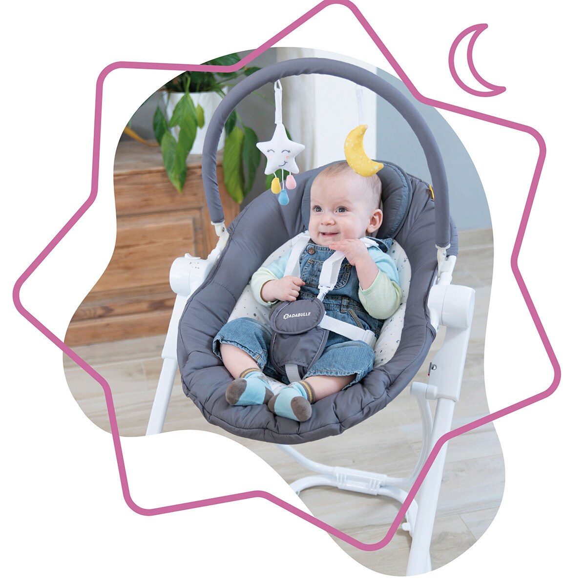 Hamaca Badabulle Up & Down Moonlight gris Gris-7
